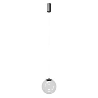 IRIDES modern LED függőlámpa, matt fekete/átlátszó, 7W, 2700K, 481lm