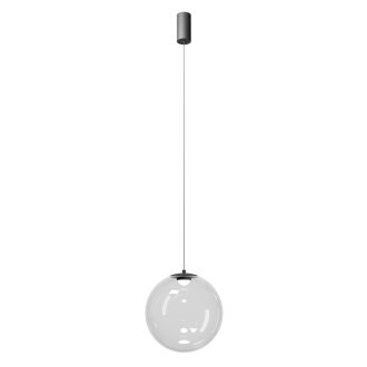IRIDES modern LED függőlámpa, matt fekete/átlátszó, 12W, 2700K, 774lm