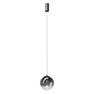 IRIDES modern LED függőlámpa, matt fekete/átmenetes füstszínű, 7W, 2700K, 481lm
