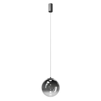 IRIDES modern LED függőlámpa, matt fekete/átmenetes füstszínű, 10W, 2700K, 690lm