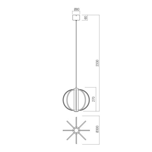 MOSS modern LED függőlámpa, matt fekete, 20W, 3000K, 1254lm