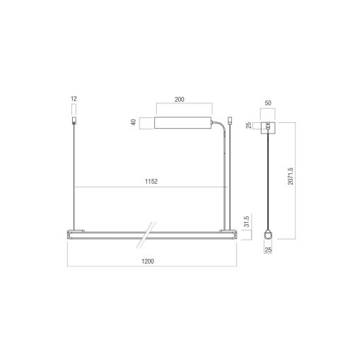 CRISP modern LED függőlámpa, ezüstös kávébarna, 36W, 2700K, 2335lm, TRIAC dimmelhető