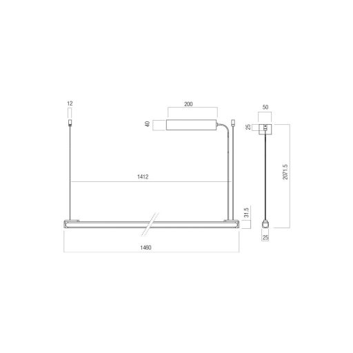CRISP modern LED függőlámpa, szálcsiszolt barna, 41W, 2700K, 2720lm, TRIAC dimmelhető