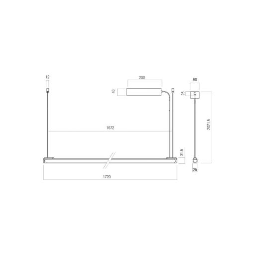CRISP modern LED függőlámpa, szálcsiszolt barna, 48W, 2700K, 3134lm, TRIAC dimmelhető