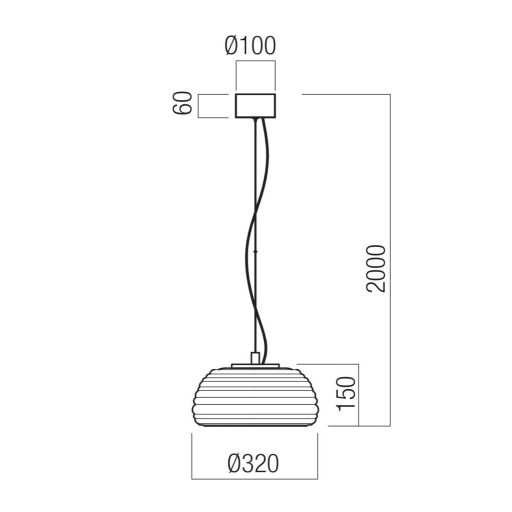 ONDULA modern LED függőlámpa, füstszínű/matt fekete, 12W, 2700/3000K, 1318lm, TRIAC dimmelhető