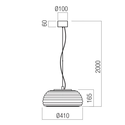 ONDULA modern LED függőlámpa, kávébarna, 16W, 2700/3000K, 1686lm, TRIAC dimmelhető