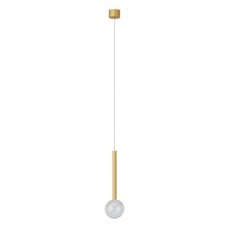 BOLLA modern LED függőlámpa, matt arany, 8W, 2700/3000K, 569lm, TRIAC dimmelhető