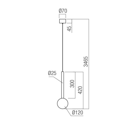 BOLLA modern LED függőlámpa, matt arany, 8W, 2700/3000K, 569lm, TRIAC dimmelhető