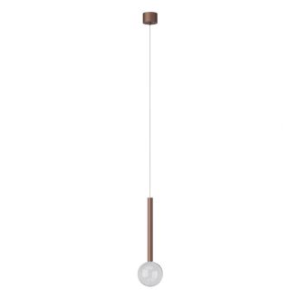 BOLLA modern LED függőlámpa, matt kávébarna, 8W, 2700/3000K, 569lm, TRIAC dimmelhető