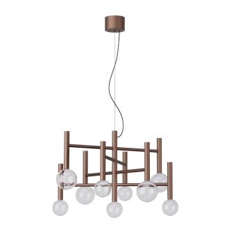 BOLLA modern LED függőlámpa, matt kávébarna, 42W, 2700/3000K, 3117lm, TRIAC dimmelhető