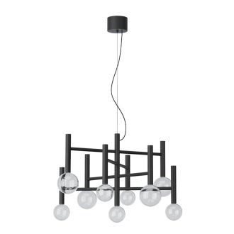 BOLLA modern LED függőlámpa, matt fekete, 42W, 2700/3000K, 3117lm, TRIAC dimmelhető
