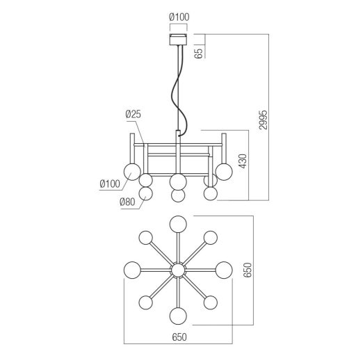 BOLLA modern LED függőlámpa, matt fekete, 42W, 2700/3000K, 3117lm, TRIAC dimmelhető