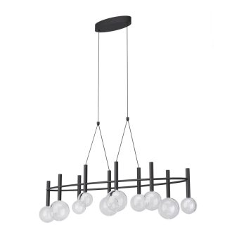 BOLLA modern LED függőlámpa, matt fekete, 44W, 2700/3000K, 3269lm, TRIAC dimmelhető