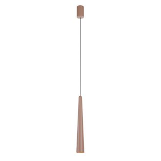 BOTERA modern LED függőlámpa, matt vörösesbarna, 10W, 2700K, 740lm, Ø5.7x40 cm