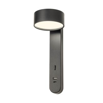 SADES modern LED fali lámpa, matt fekete, 6W, 3000K, 400lm