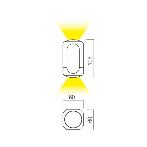 CRISP modern LED fali lámpa, matt fekete, 7.5W, 3000K, 414lm, TRIAC dimmelhető