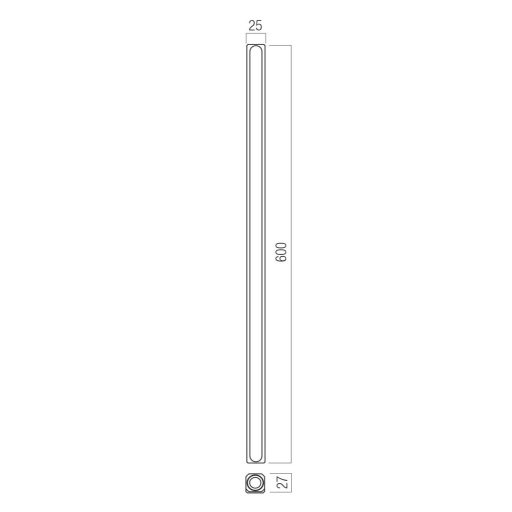 CRISP modern LED fali lámpa, matt fekete, 6.6W, 3000K, 648lm, 60 cm