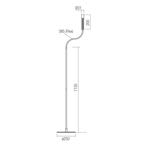 DRILL modern LED állólámpa, antik bronz, 8W, 3000K, 510lm, flexibilis karral