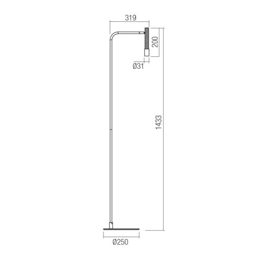 DRILL modern LED állólámpa, óarany, 8W, 2700K, 490lm