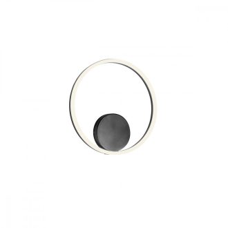 ORBIT modern LED fali/mennyezeti lámpa, matt fekete, 3000K, Ø40 cm, DALI dimmelhető