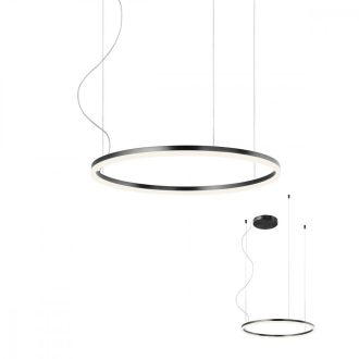 ORBIT modern LED függőlámpa, matt fekete, 3000K, Ø60 cm, DALI dimmelhető