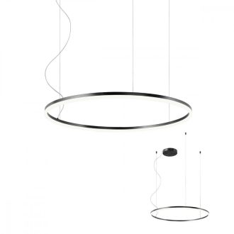 ORBIT modern LED függőlámpa, matt fekete, 4000K, Ø80 cm, DALI dimmelhető