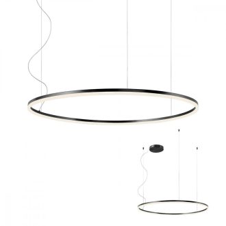 ORBIT modern LED függőlámpa, matt fekete, 3000K, Ø100 cm, DALI dimmelhető