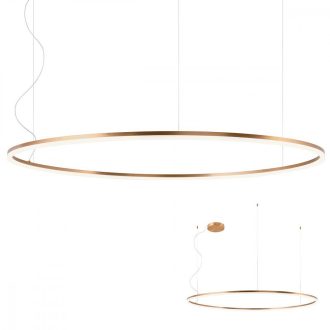 ORBIT modern LED függőlámpa, bronz, 3000K, Ø150 cm, DALI dimmelhető