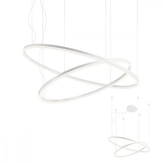 ORBIT modern LED függőlámpa, matt fehér, 4000K, Ø100+60 cm, TRIAC dimmelhető