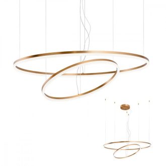ORBIT modern LED függőlámpa, bronz, 4000K, Ø100+60 cm, DALI dimmelhető