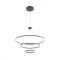 ORBIT modern LED függőlámpa, matt fekete, 3000K, Ø120+80+40 cm, TRIAC dimmelhető