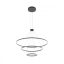 ORBIT modern LED függőlámpa, matt fekete, 3000K, Ø120+80+40 cm, TRIAC dimmelhető
