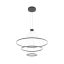 ORBIT modern LED függőlámpa, matt fekete, 4000K, Ø120+80+40 cm, TRIAC dimmelhető