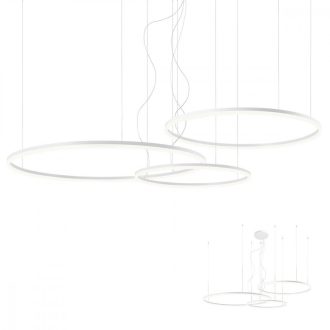 ORBIT modern LED függőlámpa, matt fehér, 4000K, Ø100+80+60 cm, DALI dimmelhető