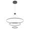 ORBIT modern LED függőlámpa, matt fekete, 4000K, Ø150+100+60 cm, DALI dimmelhető