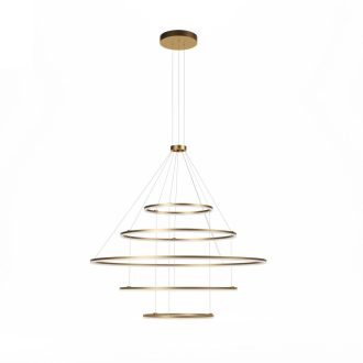 ORBIT modern LED függőlámpa, bronz, 3000K, Ø150+100+100+60+60 cm, TRIAC dimmelhető