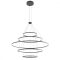 ORBIT modern LED függőlámpa, matt fekete, 3000K, Ø150+100+100+60+60 cm, DALI dimmelhető
