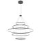 ORBIT modern LED függőlámpa, matt fekete, 4000K, Ø150+100+100+60+60 cm, DALI dimmelhető