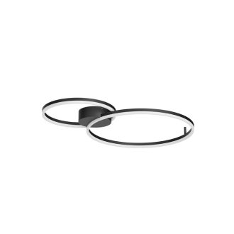 ORBIT modern LED mennyezeti lámpa, matt fekete, 3000K, Ø40+60 cm, DALI dimmelhető