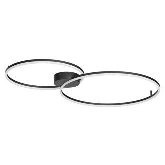 ORBIT modern LED mennyezeti lámpa, matt fekete, 3000K, Ø60+80 cm, DALI dimmelhető