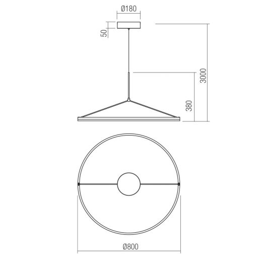 ORBIT modern LED függőlámpa, matt fehér, 3000K, Ø80 cm, TRIAC dimmelhető