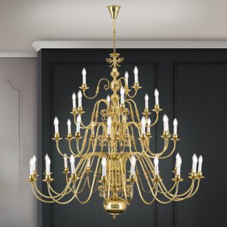 FLÄMISCH klasszikus csillár, fényes sárgaréz, Ø150 cm