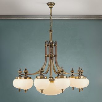   WIENER NOSTALGIE klasszikus csillár, patina, lefelé világító, Ø96 cm