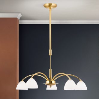 OPALDESIGN modern csillár, matt arany, Ø57 cm
