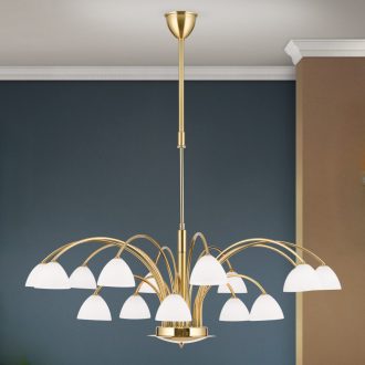 OPALDESIGN modern csillár, matt arany, Ø95 cm