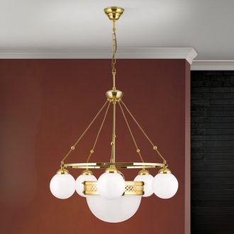   ALT WIEN klasszikus függőlámpa, fényes sárgaréz, Ø70 cm