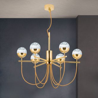 BALL modern LED csillár, arany, Ø65 cm, 3000 K