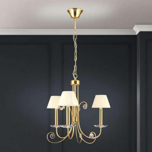 ARIANE klasszikus kristály csillár 3xE14, matt arany