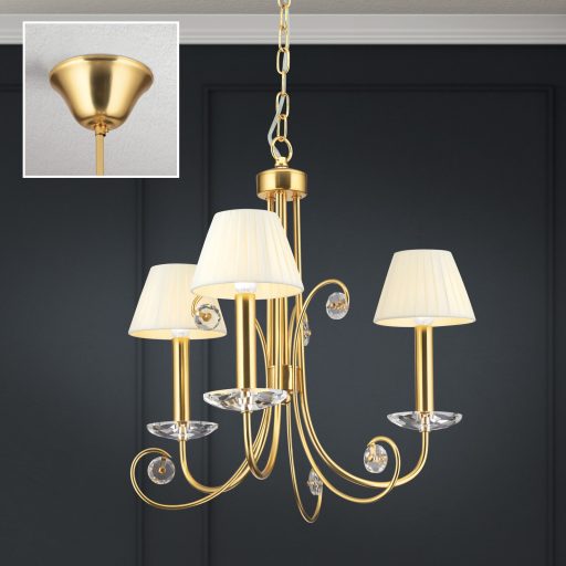 ARIANE klasszikus kristály csillár 3xE14, matt arany