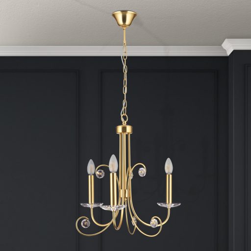 ARIANE klasszikus kristály csillár 3xE14, matt arany